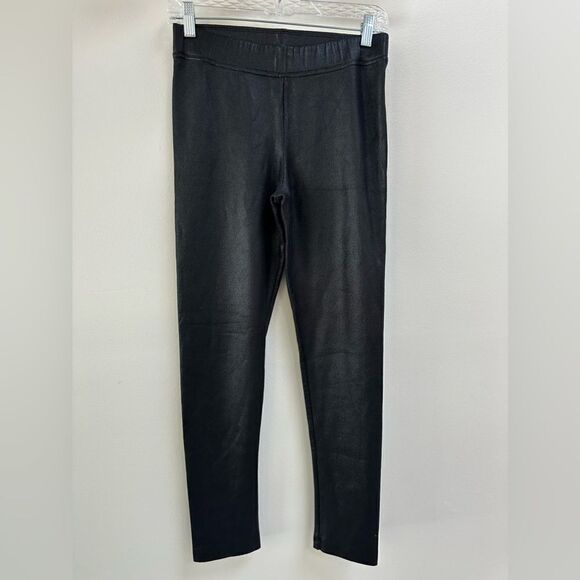 HALE BOB FAUX LEATHER TEXTURED HIGH RISE LEGGINGS BLACK M - Picture 1 of 6
